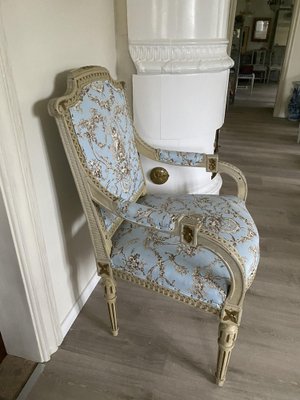 Armchair with Toile de Jouy fabric, 1890s-VAP-1720965