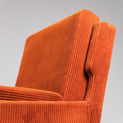 Armchairs and Velvet Poufs, 1970s, Set of 3-ZLY-1063629