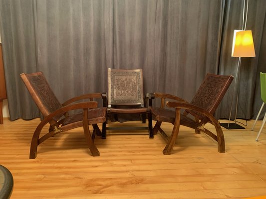 Armchairs attributed to Angel Pazminno for Muebles De Estilo, Ecuador, 1960s, Set of 3-RTR-1703582