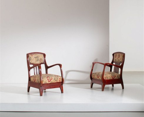 Armchairs by Eugenio Quarti for the Gran Hotel San Pellegrino, 1900s, Set of 2-OHK-1738854