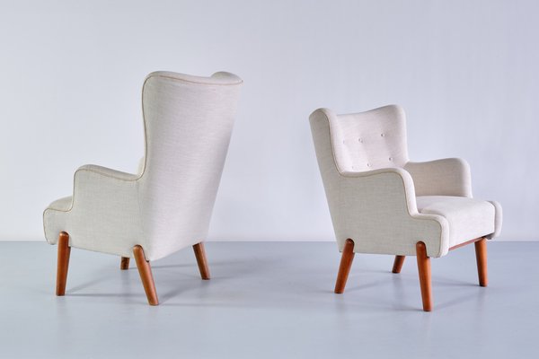 Armchairs by Eva and Nils Koppel for Slagelse Møbelværk, Denmark, 1950s, Set of 2-FMT-1275233