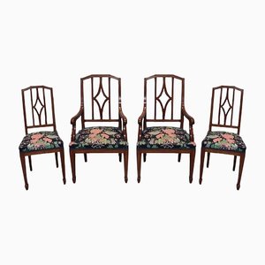 Armchairs & Chairs in Mahogany, 20th Century, Set of 4-RVK-1162246