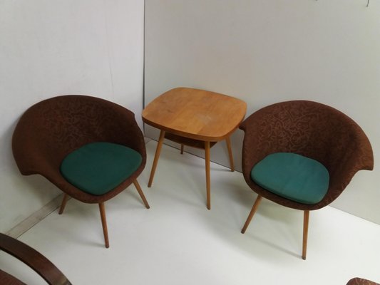 Armchairs & Coffee Table by Navratil, Czechoslovakia, 1960, Set of 3-TZ-1134363