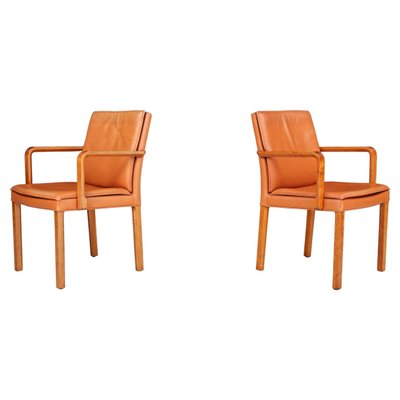 Armchairs in Bentwood and Cognac Leather attributed to Walter Knoll for Walter Knoll / Wilhelm Knoll, Germany, 1970a, Set of 2-TRW-1733717