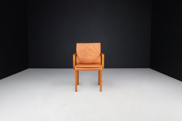 Armchairs in Bentwood and Cognac Leather attributed to Walter Knoll for Walter Knoll / Wilhelm Knoll, Germany, 1970a, Set of 2-TRW-1733717