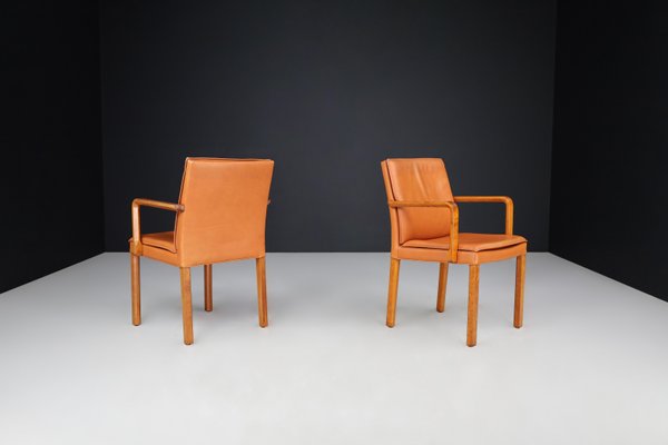 Armchairs in Bentwood and Cognac Leather attributed to Walter Knoll for Walter Knoll / Wilhelm Knoll, Germany, 1970a, Set of 2-TRW-1733717