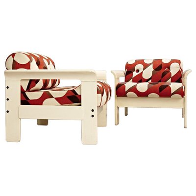 Armchairs in Cream Lacquered Wood by Silvano Passi, Set of 2-FGA-923319