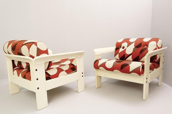 Armchairs in Cream Lacquered Wood by Silvano Passi, Set of 2-FGA-923319