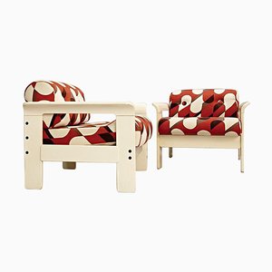 Armchairs in Cream Lacquered Wood by Silvano Passi, Set of 2-FGA-923319