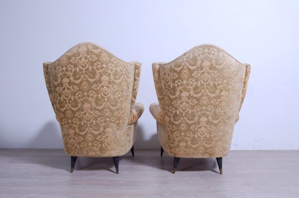 Armchairs in Damask Fabric, 1950s, Set of 2-XSG-1268156