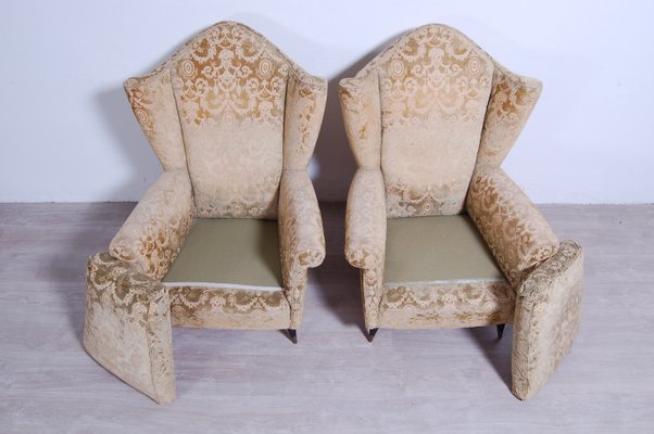 Armchairs in Damask Fabric, 1950s, Set of 2-XSG-1268156