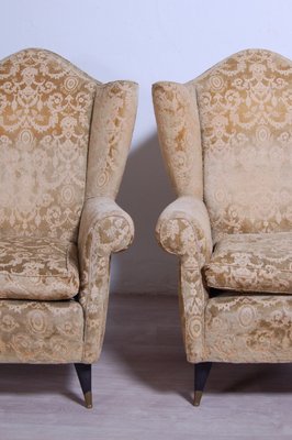 Armchairs in Damask Fabric, 1950s, Set of 2-XSG-1268156