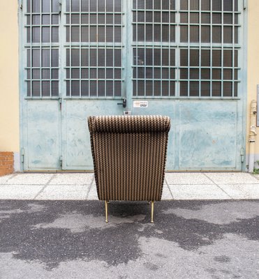 Armchairs in Fabric with Brass Legs, Italy, 1960s, Set of 2-VCV-1264397