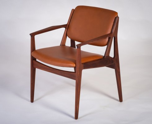 Armchairs in Teak and Leather by Arne Vodder for Vamo, Denmark, 1960s, Set of 2-ZGQ-1734452