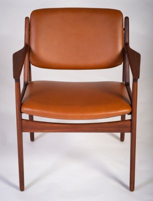 Armchairs in Teak and Leather by Arne Vodder for Vamo, Denmark, 1960s, Set of 2-ZGQ-1734452