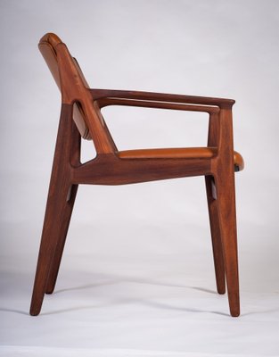 Armchairs in Teak and Leather by Arne Vodder for Vamo, Denmark, 1960s, Set of 2-ZGQ-1734452