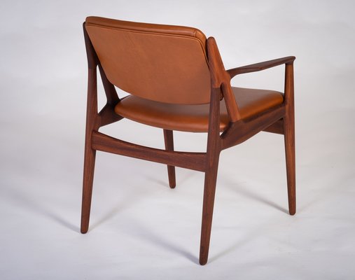 Armchairs in Teak and Leather by Arne Vodder for Vamo, Denmark, 1960s, Set of 2-ZGQ-1734452