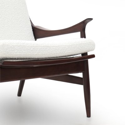 Armchairs in Wood and White Bouclé by Mario Franchioni for Framar, 1960s, Set of 2-EZ-1776687