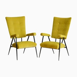 Armchairs Lined With Velvet, 1950s, Set of 2-MNF-1311267