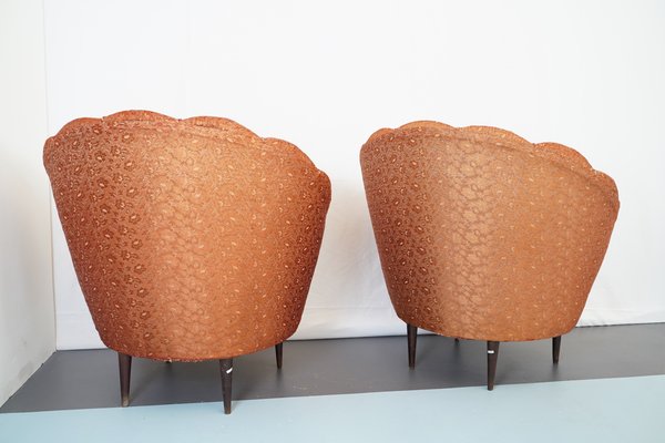 Armchairs & Ottoman in the Style of Gio Ponti, Italy, 1950s, Set of 3-OT-765535