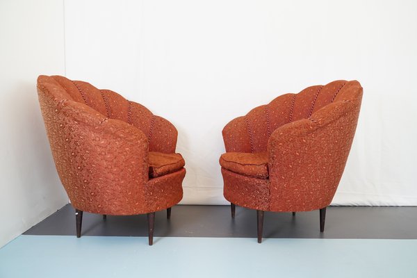 Armchairs & Ottoman in the Style of Gio Ponti, Italy, 1950s, Set of 3-OT-765535