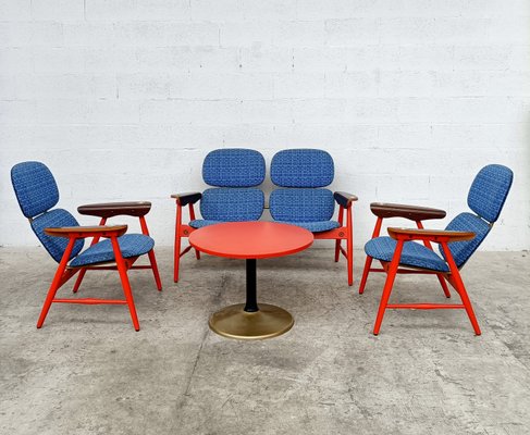 Armchairs, Sofa and Coffee Table by Marco Zanuso for Poltronova, 1960s, Set of 4-RNN-1056249