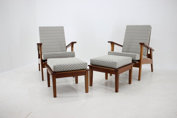 Armchairs & Stools by Antonin Heythum, Czechoslovakia, 1930s, Set of 4-TZ-659707