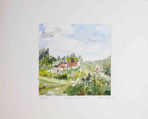 Armin Guther, Landscape, Watercolor, 1986-ZCI-2025352