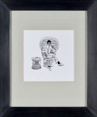 Arnaud Kool, Portrait of James Brown, 2011, Ink Drawing, Framed-WCM-1347443