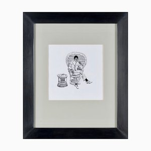 Arnaud Kool, Portrait of James Brown, 2011, Ink Drawing, Framed-WCM-1347443