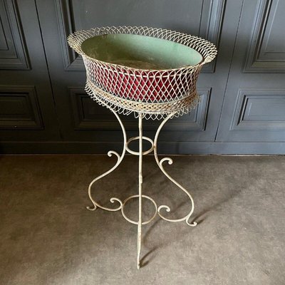 Arras Planter in Iron and Woven Metal-QKG-2023279