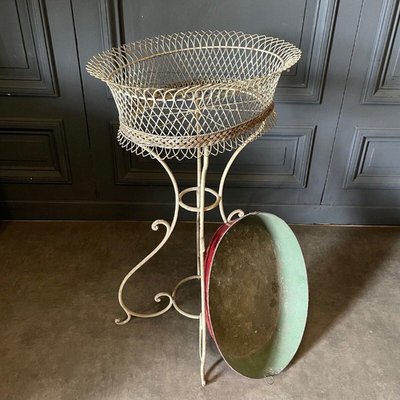 Arras Planter in Iron and Woven Metal-QKG-2023279