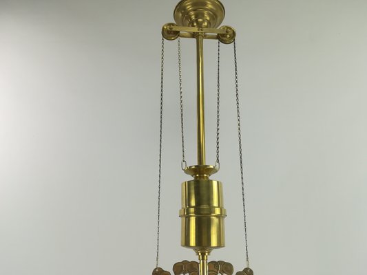 Arrt Deco Viennese Chandelier with Opal Glass, 1920s-KDB-1447887