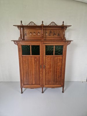 Art & Crafts Buffet Cabinet with Dutch Scenery, 1890s-DGW-2035324