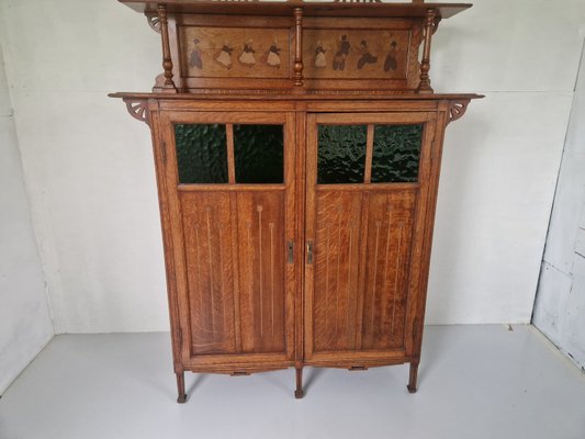 Art & Crafts Buffet Cabinet with Dutch Scenery, 1890s-DGW-2035324