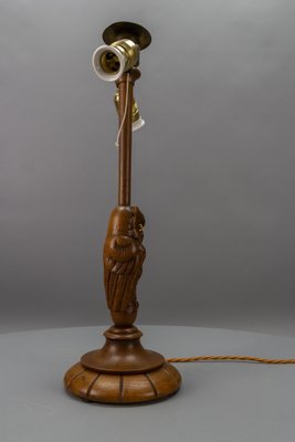 Art Deco 2-Light Owl Sculpture Table or Desk Lamp, Germany, 1920s-KEG-1740084