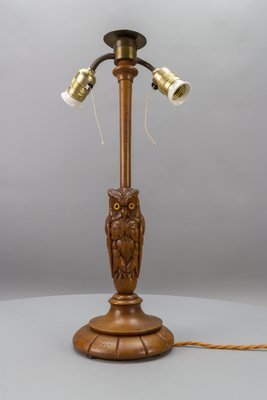 Art Deco 2-Light Owl Sculpture Table or Desk Lamp, Germany, 1920s-KEG-1740084