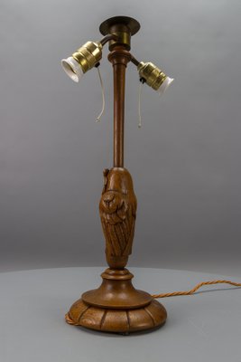 Art Deco 2-Light Owl Sculpture Table or Desk Lamp, Germany, 1920s-KEG-1740084