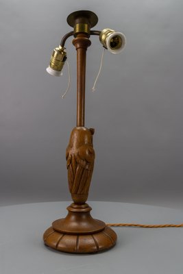 Art Deco 2-Light Owl Sculpture Table or Desk Lamp, Germany, 1920s-KEG-1740084