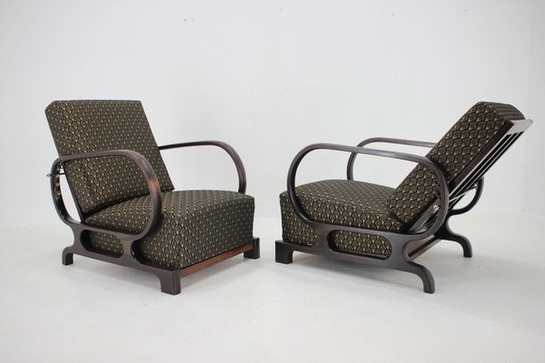 Art Deco Adjustable Armchairs, Czechoslovakia, 1930s, Set of 2-TZ-1724411