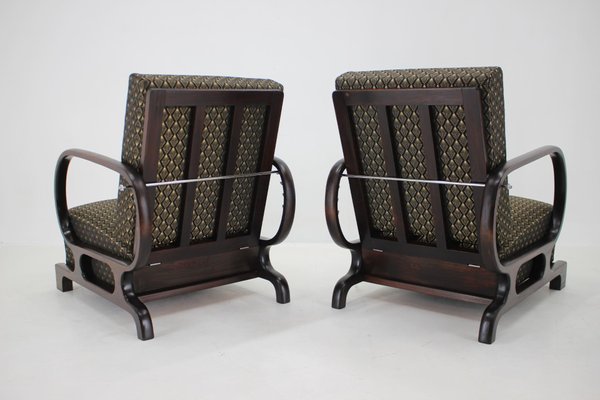 Art Deco Adjustable Armchairs, Czechoslovakia, 1930s, Set of 2-TZ-1724411