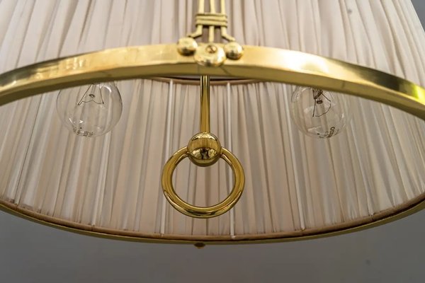 Art Deco Adjustable Pendant Lamp with Fabric Shade, 1920s-SPD-1326210