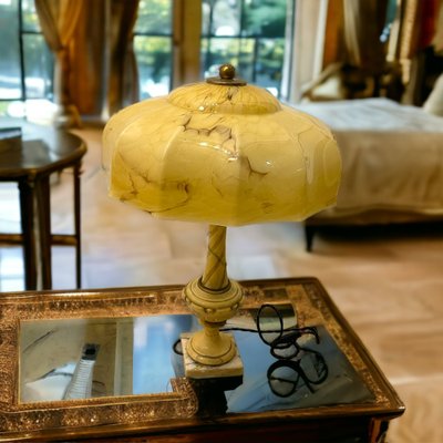 Art Deco Alabaster Table Lamp, 1940s-JJC-1761695