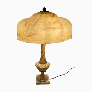 Art Deco Alabaster Table Lamp, 1940s-JJC-1761695