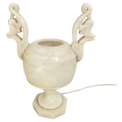 Art Deco Alabaster Urn Uplighter Table Lamp, France, 1960s-UR-1734464