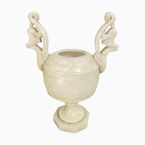 Art Deco Alabaster Urn Uplighter Table Lamp, France, 1960s-UR-1734464