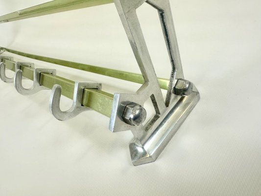 Art Deco Aluminium Coat Rack, 1950s-ZCY-2032495