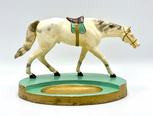 Art Deco Aluminium Desk Tray with Horse Figure, 1930s-ZCY-1727120