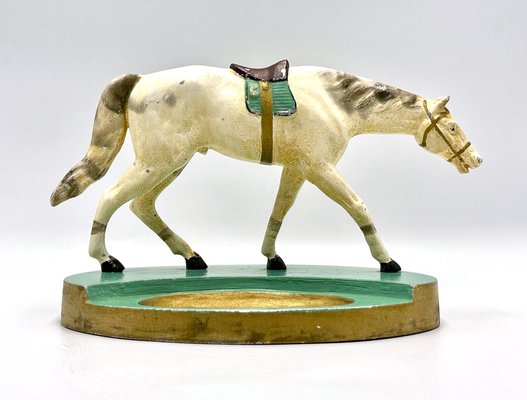 Art Deco Aluminium Desk Tray with Horse Figure, 1930s-ZCY-1727120