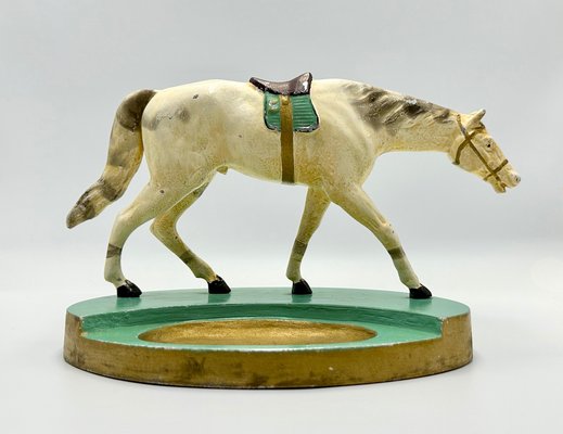 Art Deco Aluminium Desk Tray with Horse Figure, 1930s-ZCY-1727120